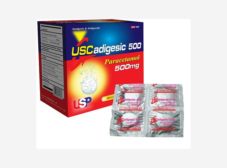 Cadigesic 500mg (H40 viên sủi) US