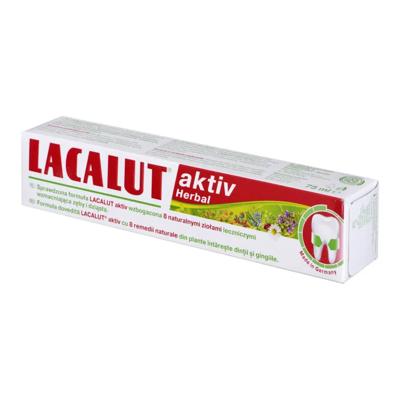 Kem đánh răng Lacalut Aktiv Herbal đỏ new