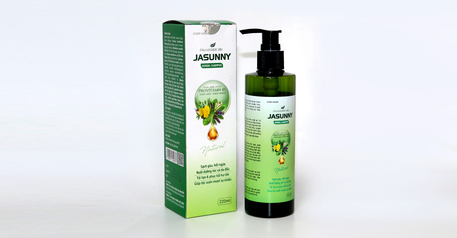 Dầu gội dược liệu Jasunny 220ml (Xanh) Gia Nguyễn