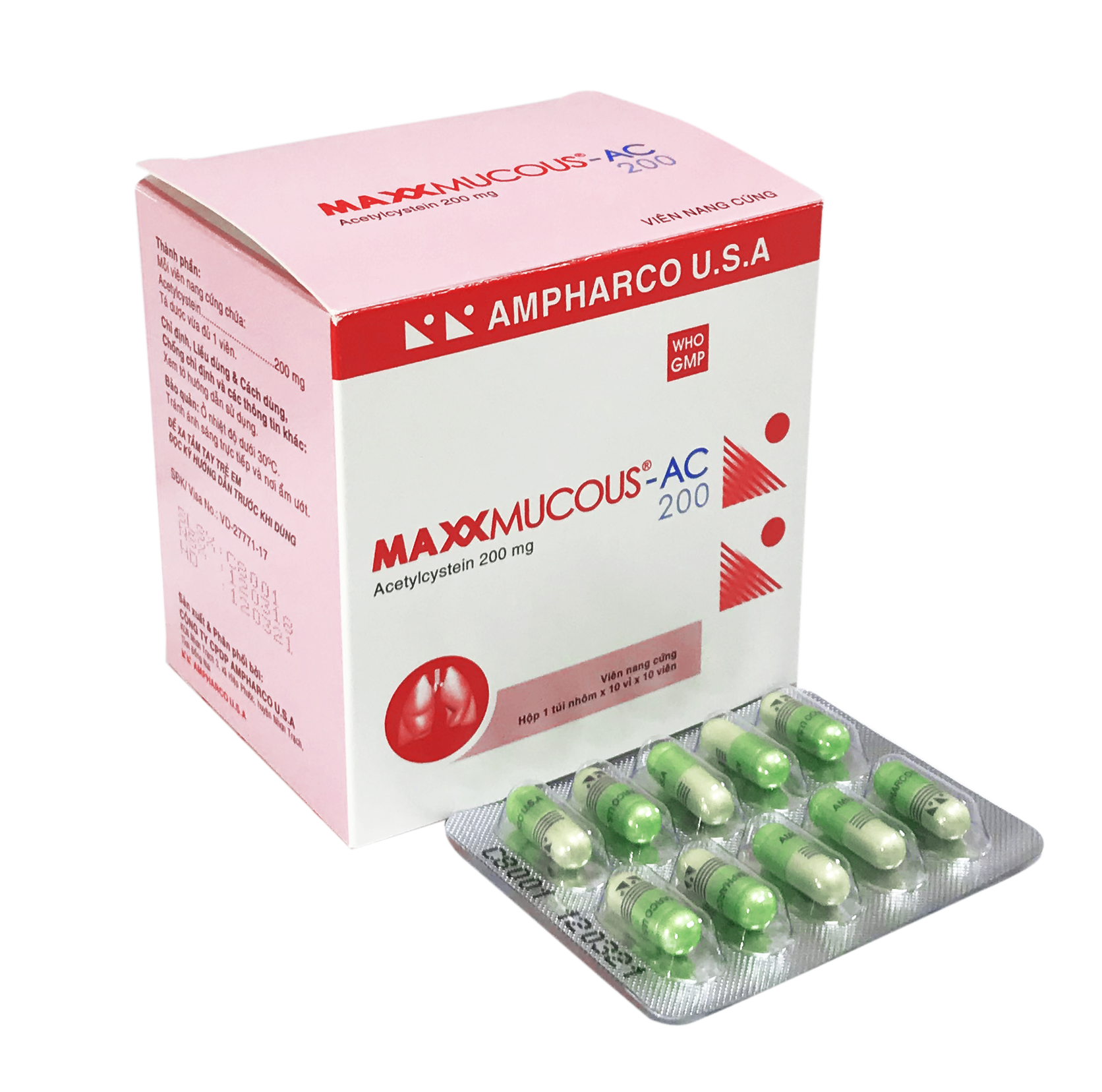 Maxxmucous AC 200mg (H10*10 viên) Ampharco