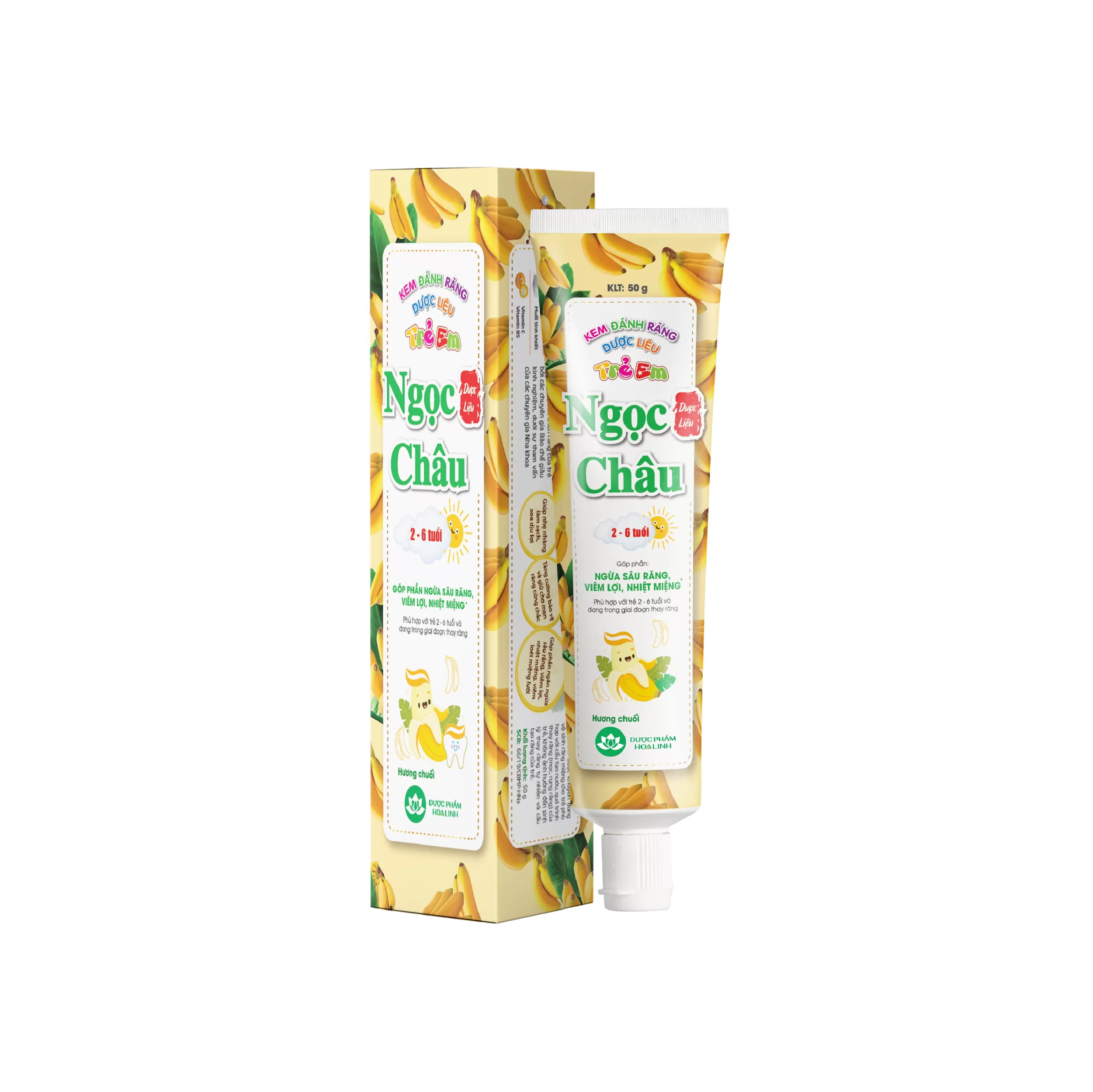 Kem dánh răng Ngọc Châu Trẻ Em 2-6 tuổi 50g (Chuối)