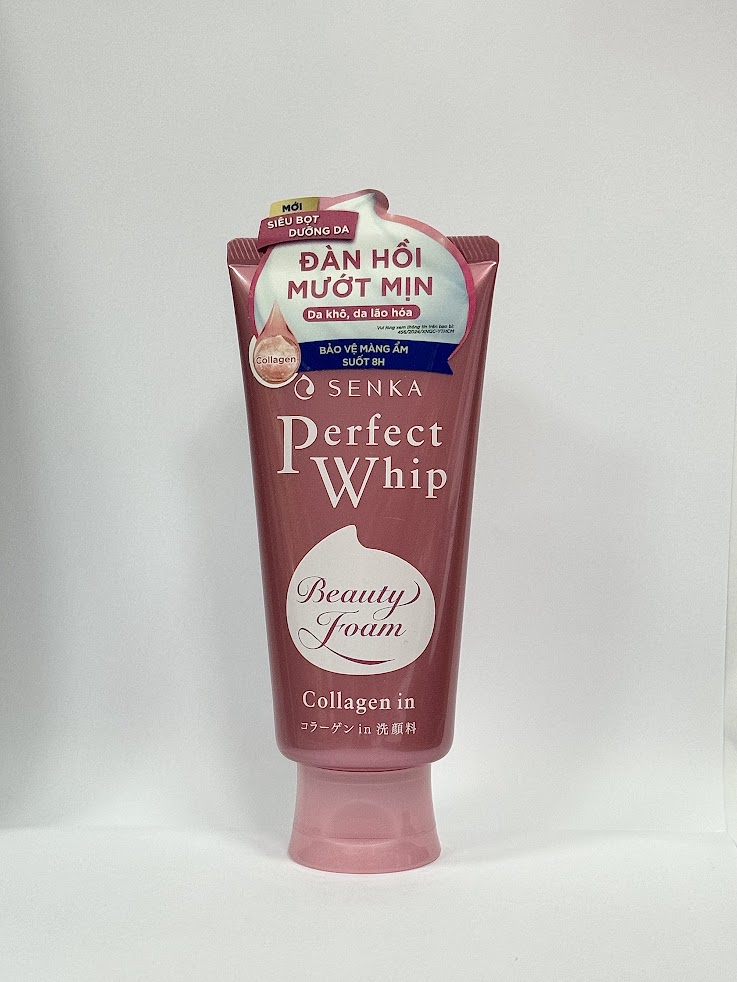 Sữa rửa mặt Senka Collagen 120g (Hồng Collagen)