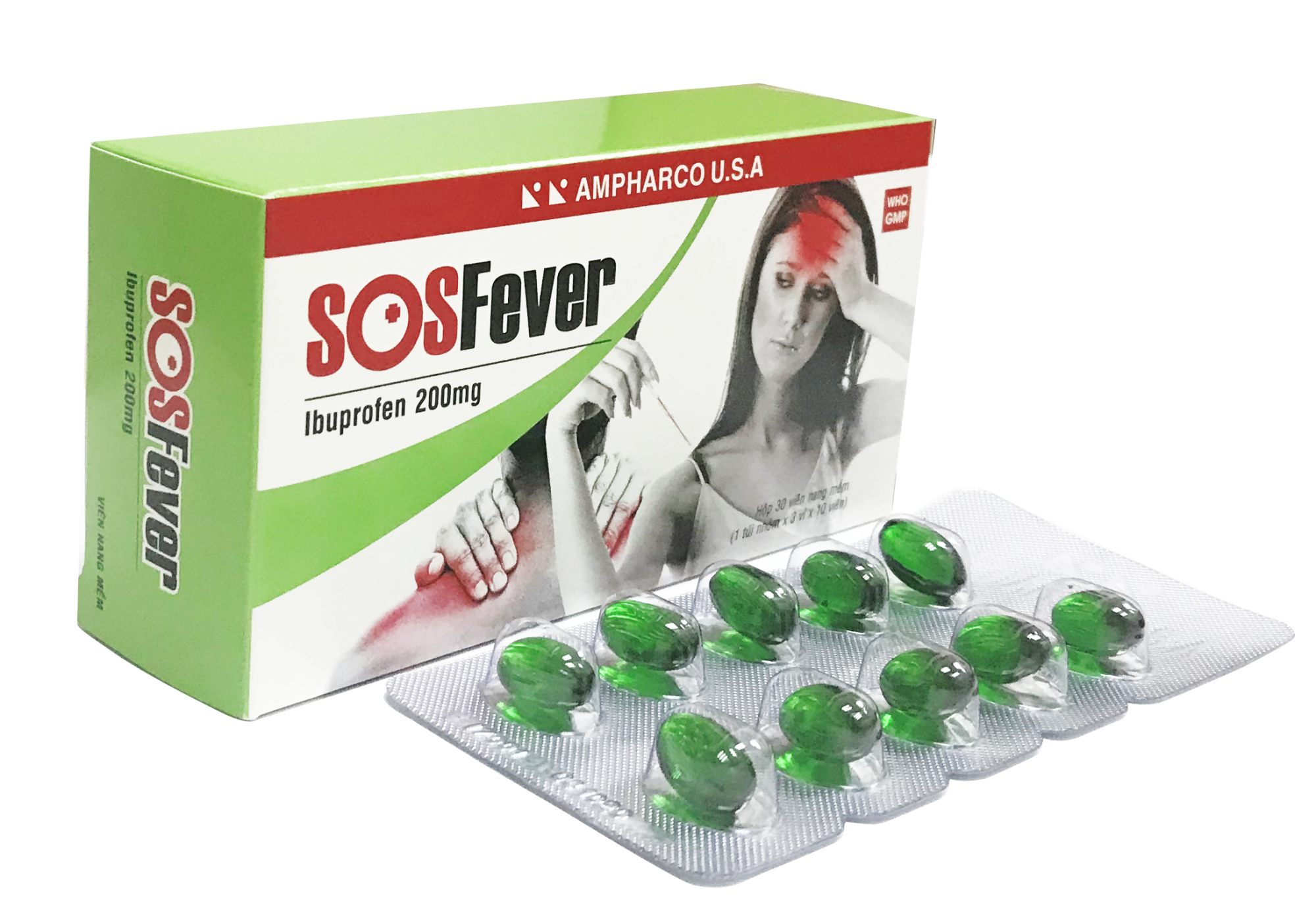 SosFever 200mg (H3*10 viên) Ampharco
